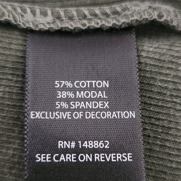 Torrid Size 2 Cotton Modal Rib Scoop Neck Crochet Long Sleeve Green Top - Picture 6 of 7